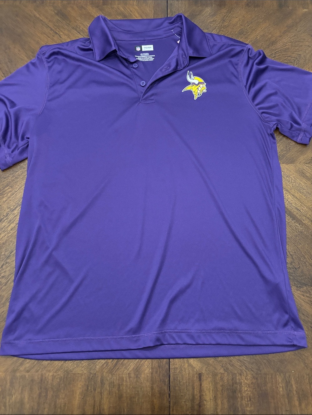 NFL Purple Vikings Embroidered Logo Polo